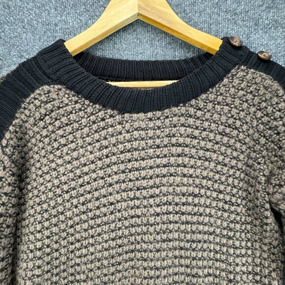 Leonard St Sweater Womens Medium Pullover Brown Black Mohair Wool Blend Knit - Picture 2 of 14